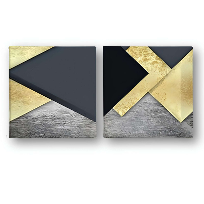 Stylish Decorative Canvas Paintings (2 Pieces), 12 x 12 Inches | 100% Canvas with 100% Wooden Frame | Perfect for Living Room, Bedroom, or Office Decor, Adds Elegance and Modern Touch to Any Space