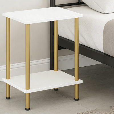 Small Nightstand With 2-Layer Storage Shelves, End Tables Set Of 2, Easy Assembly