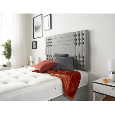 Dennishia Tweed Fabric Divan Base with Drawer Options no Headboard