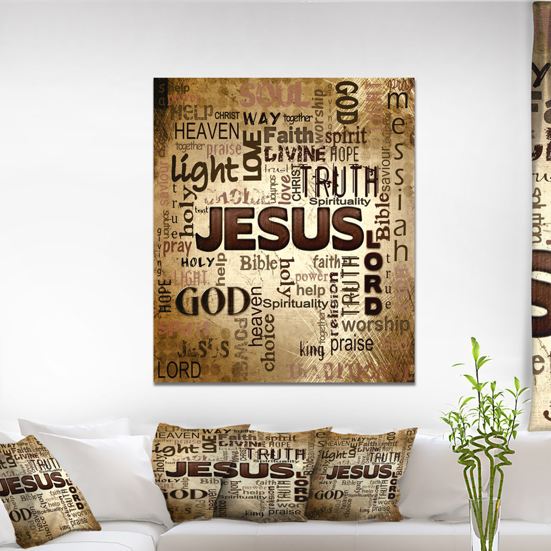 " Word Cloud Jesus " East Urban Home