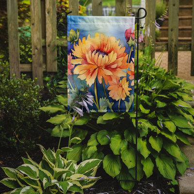 Chrysanthèmes dans un drapeau de jardin aquarelle