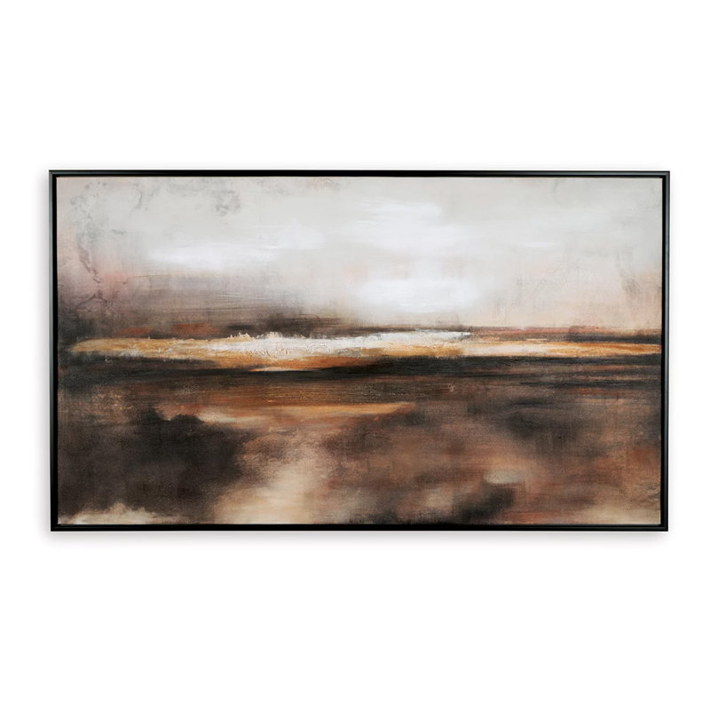 Paysage abstrait, peinture sur toile encadrée