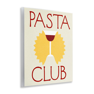  «Pasta Club with Wine», art mural sur bois par Daphne Polselli