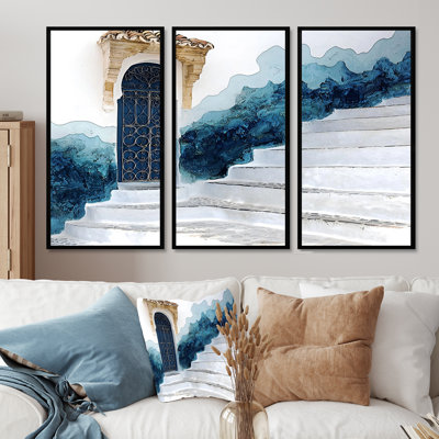 «Blue Chefchaouen Blue City In Morocco I», ensemble d'art mural