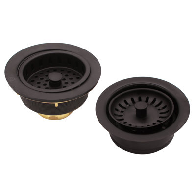 COMBO PACK Kitchen Sink Drain Trim and Disposal Flange with Post Style Basket Strainers