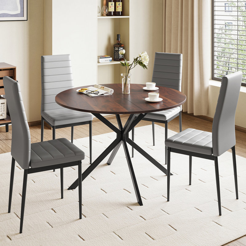 4 - Person Dining Set, Brown, Grey