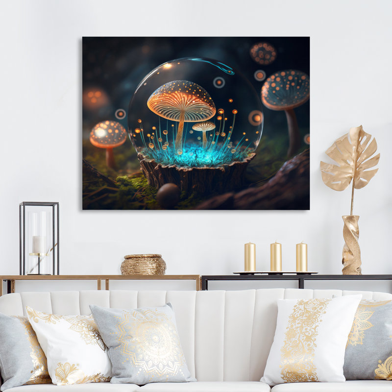 " Ancient Alchemy Magical Mushrooms I ", 12" H x 20" W x 1" D, Wrapped Canvas