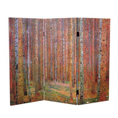 71" x 63" Tall Tannenwald / Farm Garden 4 Panel Room Divider