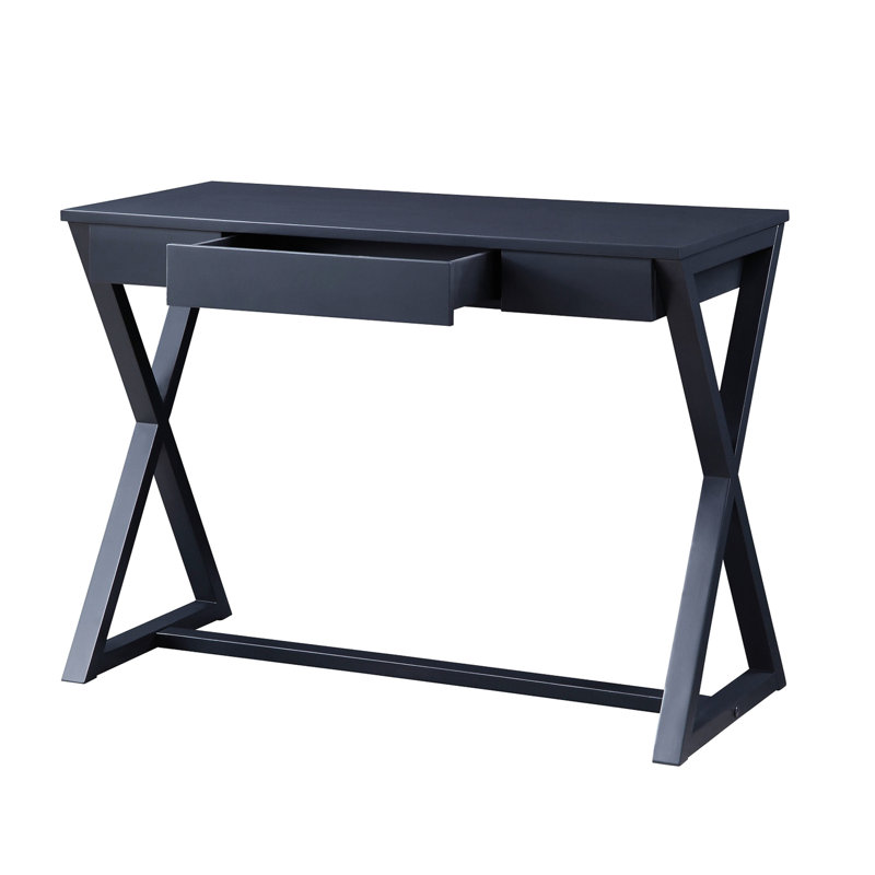 Console rectangulaire en anthracite, extension aux 2/3, anglais, base pour bureau et rangement