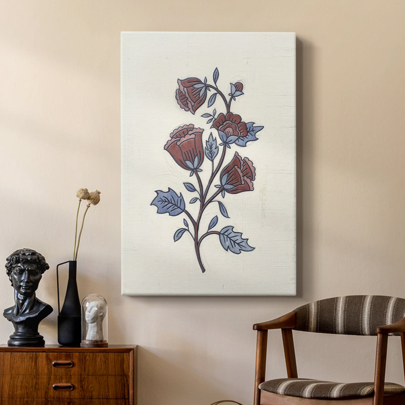 Fleurs dessinées à la main I - galerie Cavas sur mesure, H 18 po x l 12 po