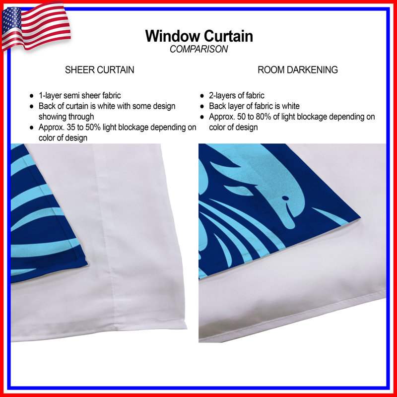 Blue Dolphins Waves, 112in x 76in - 2 panels, Sheer