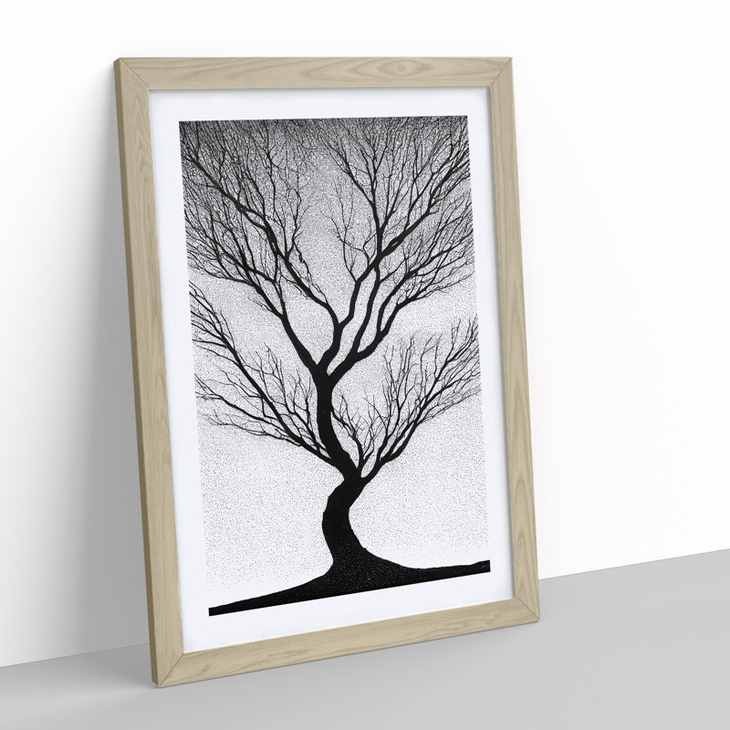 Shadow Of A Tree No.2 - Framed Print, 64cm H x 46cm W x 2cm D, Oak Framed