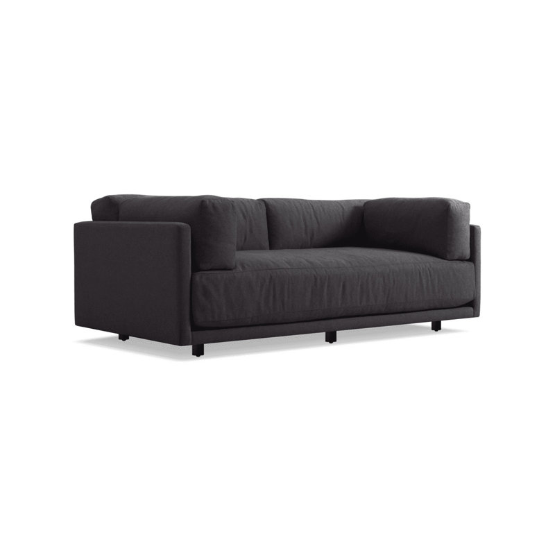 Sunday Sofa, Sanford Black Crossweave, 30" H x 82" W x 40" D