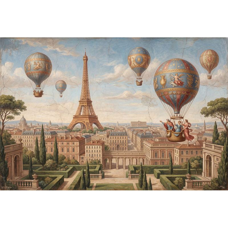 Décoration murale amovible Eiffel, Texturé non collé, 100 po x 96 po