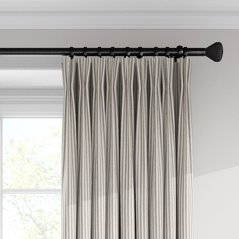 Panneau de rideau simple obscurcissant 100% coton à rayures Ticking, Noyer, l 40 po x L 120 po