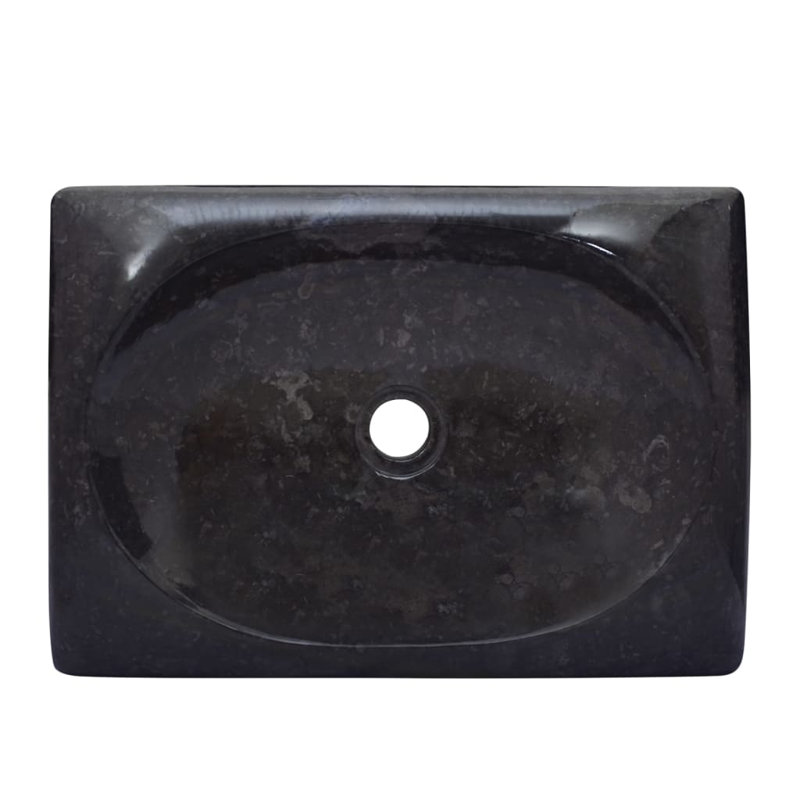 Borough Wharf Traynor 500mm L x 350mm W Marble Rectangular Sink, Black