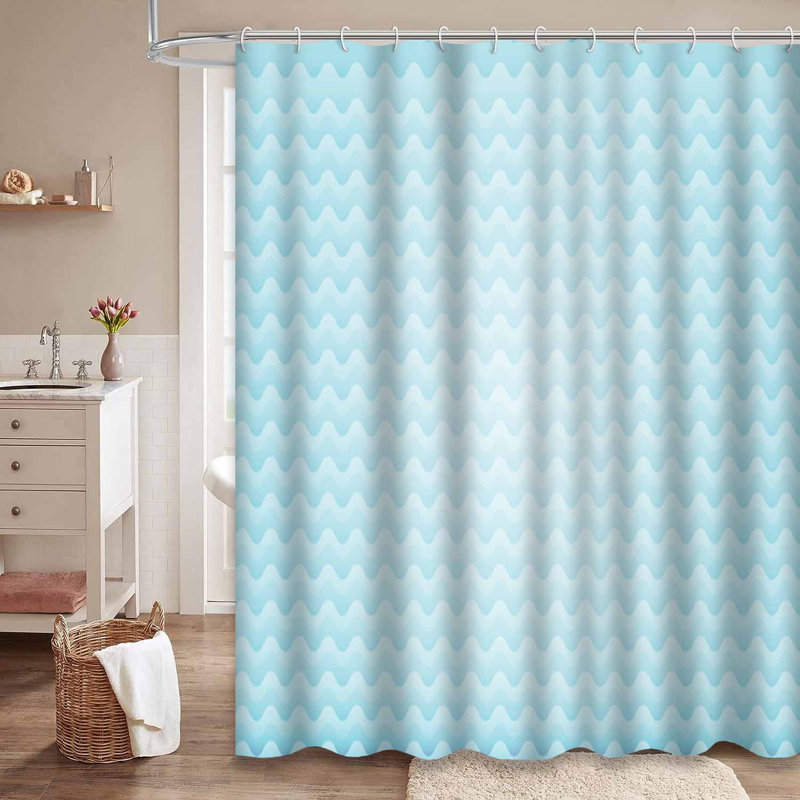Rideau de douche abstrait abstrait avec vagues modernes, L 72 po x l 72 po