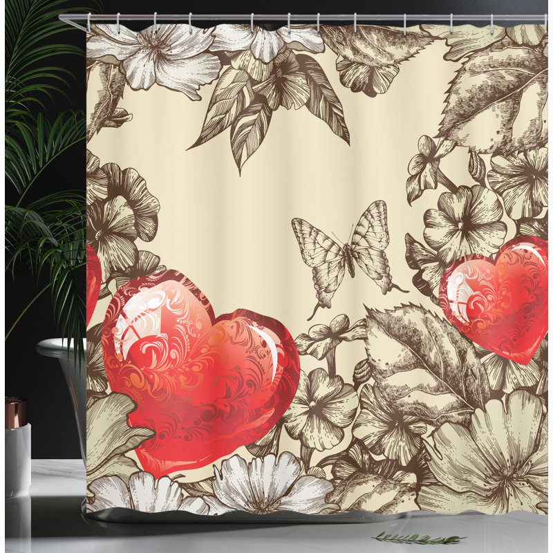 Shower Curtain with Hooks Included, 75"H x 69"W