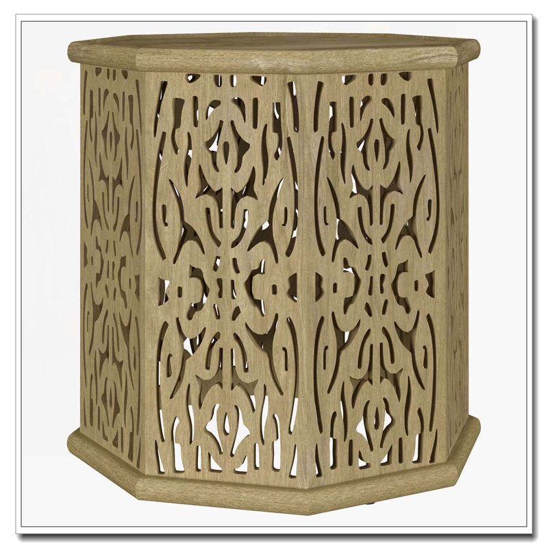Table d'appoint en bois de manguier massif brun naturel Watsonville
