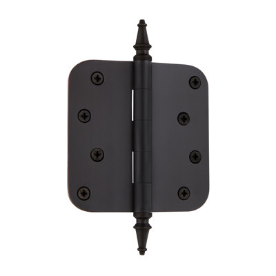 Nostalgic Warehouse 4" x 4" Steeple Tip Residential Hinge with 5/8" Radius Corners