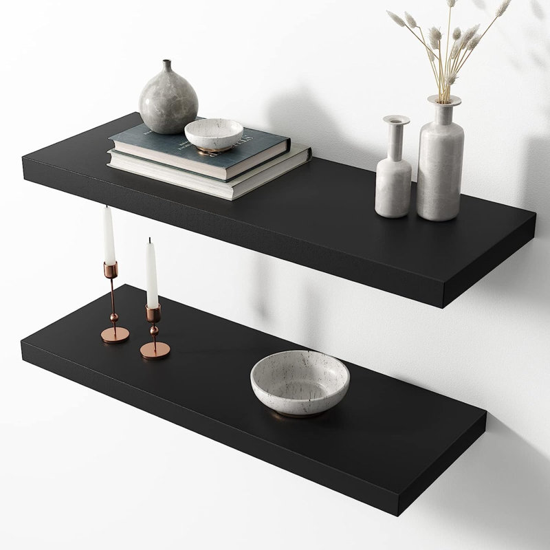 2 Piece Floating Shelf, Black