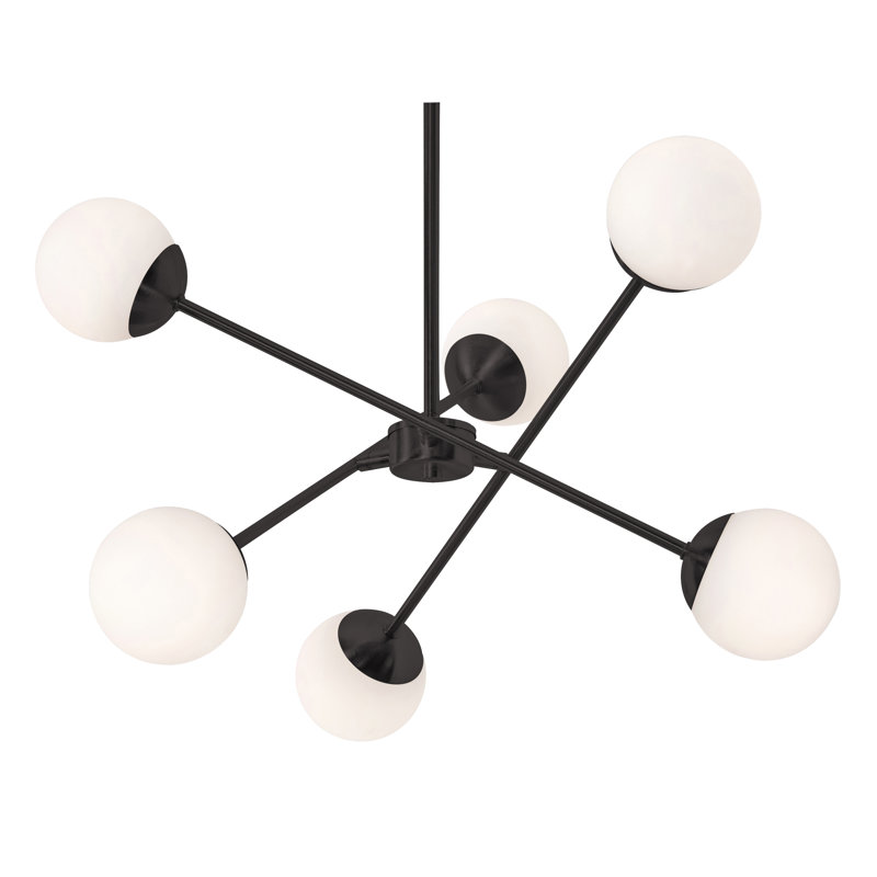 Luminaire suspendu spoutnik 6 lumières Nathir, Noir