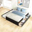 Lit double avec lit gigogne simple et 2 tiroirs - aspect chambre à coucher moderne - Maximiser l'espace en bois massif-347186476