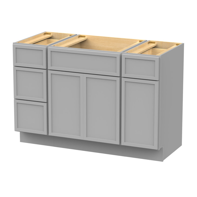 Base de meuble-lavabo simple 48 po seulement, Gris