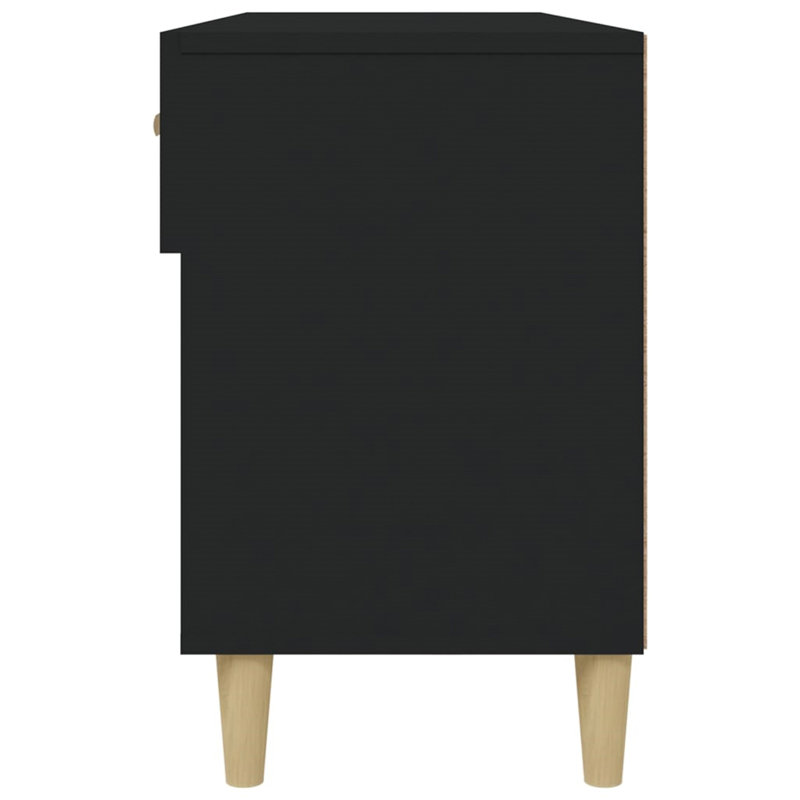 Yesenia 8 Pair Shoe Storage Cabinet, Black