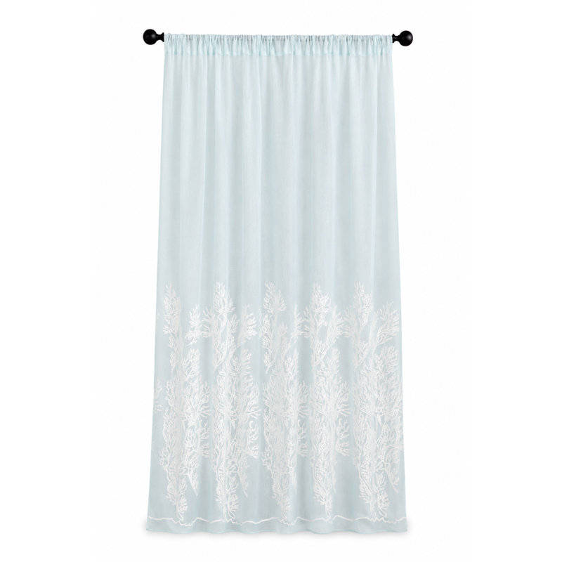 Panneau de rideau simple semi-diaphane avec passe-tringle Knutson, l 54 po x L 108 po