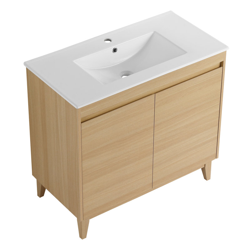 Meuble-lavabo (doit inclure le meuble-lavabo et le lavabo) 36 po, Tanné