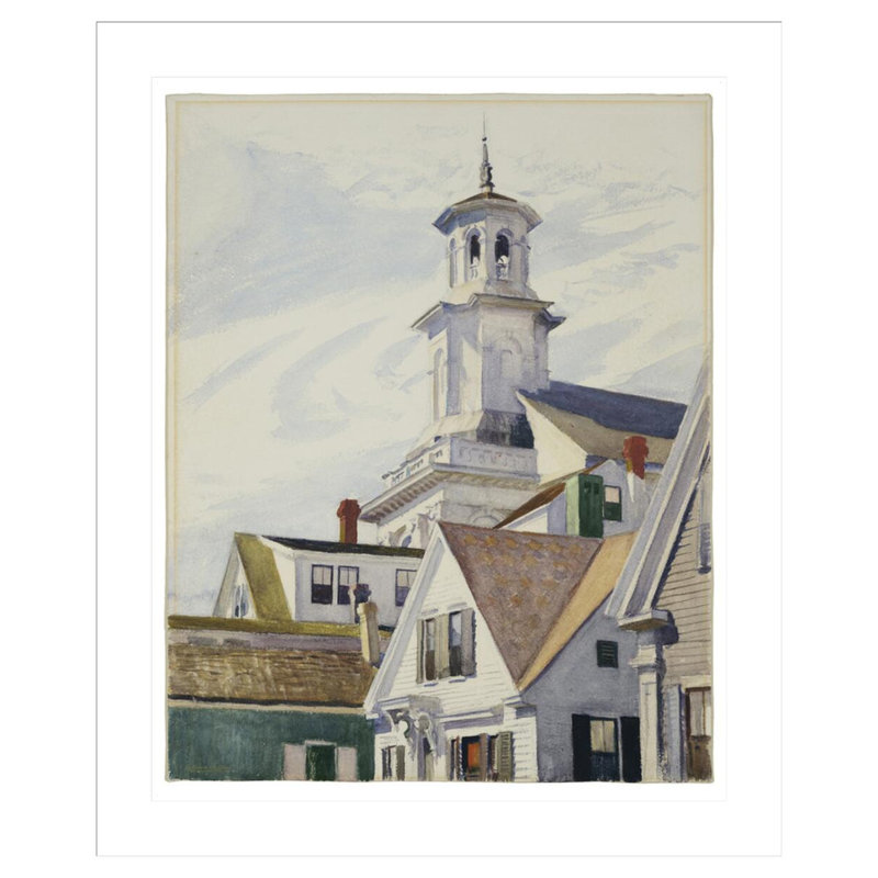 Methodist Church Tower par Edward Hopper, impression giclée sur cadre, H 40,35 po x l 33,5 po