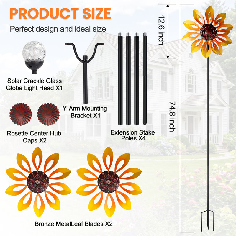 Water Resistant and UV Resistant Glass and Iron Landscape & Nature Garden Accents Accessories