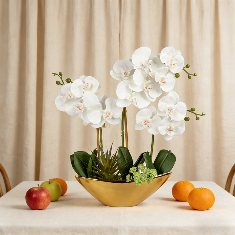 Arrangement floral artificiel, Blanc