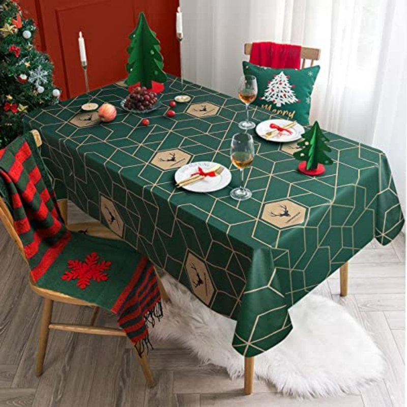 Myrtille Geometric Tablecloth, 106" L x 55" W