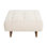 Square Upholstered Tufted Linen Fabric Ottoman, Solid Wood Legs, Beige