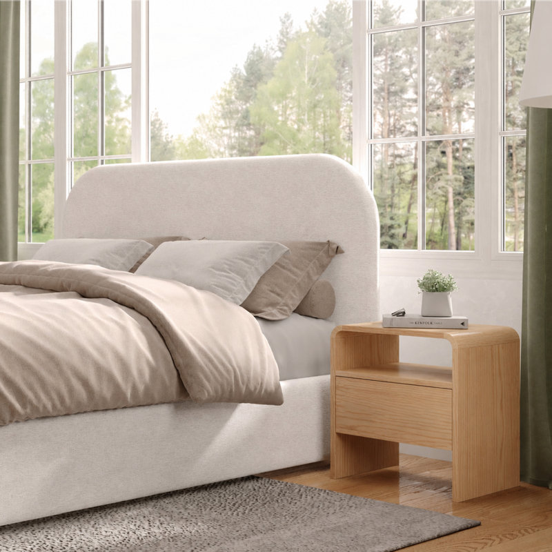 Beacon Solid Wood 1-Drawer Nightstand, Fully Assembled, Natural