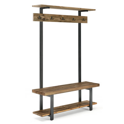 121.92 cm W Hall Tree with Storage Bench and Shoe Storage