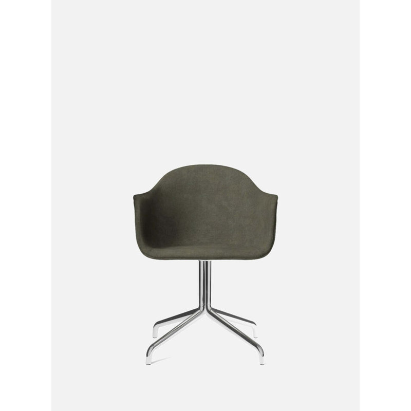 Harbour Task Chair, Polished Aluminum, Dakar 0842 Black Genuine Leather
