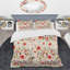 Ensemble de housse de couette à motif floral - Microfibre rouge maison de campagne / campagne 3 pièces-34036497