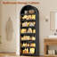 Bibliothèque de 79,4 "de haut avec 7 lumières à DEL, armoire de rangement moderne à 7 niveaux avec tablettes réglables (ensemble de 2)-1254864731