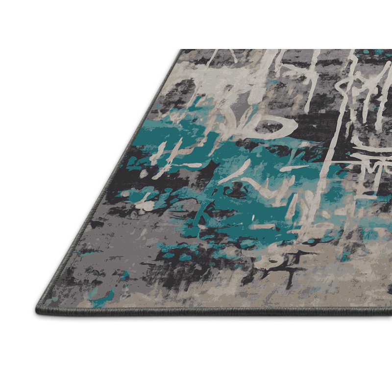 Tapis gris soyeux et moelleux, Carré 4 pi