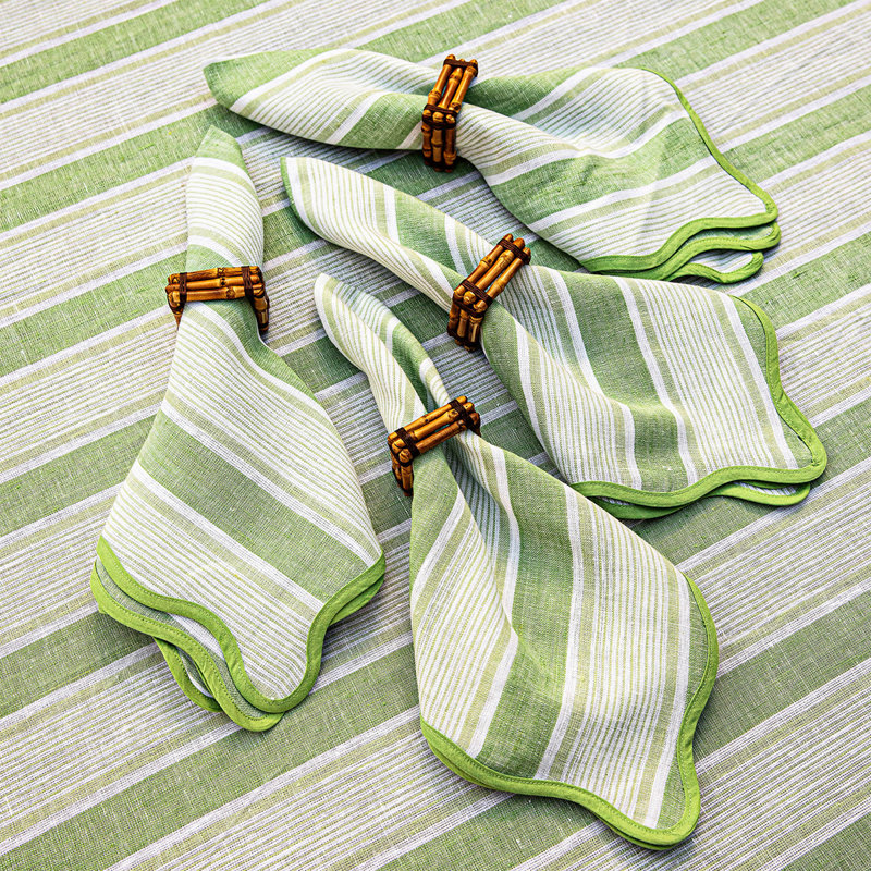 Cabana Stripe Napkins, Seagrass