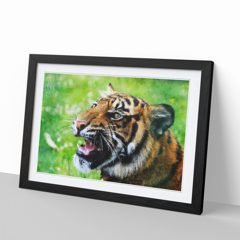 Tiger Vol.1 - Picture Frame Graphic Art, 27cm H x 36cm W x 2cm D, Black