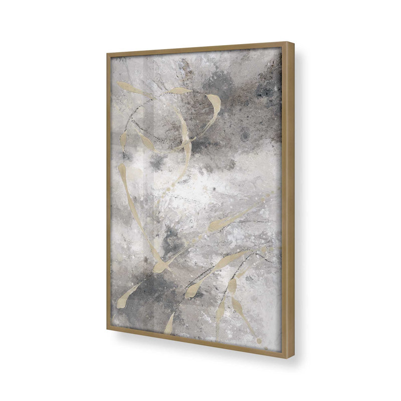 «Gilded Whispers», impression sur archives, Papier avec cadre simple brossé doré, H 11,25 po x l 9,25 po x P 1,25 po
