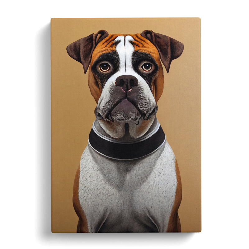 Boxer Dog Chalk Vol.2 - Wrapped Canvas, 50cm H x 35cm W x 3cm D