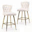 Velvet Counter Height Bar Stools with Metal Legs-534568893