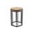 Set Of Two 24" Black And Brown Solid Wood And Steel Hexagon Nested Tables