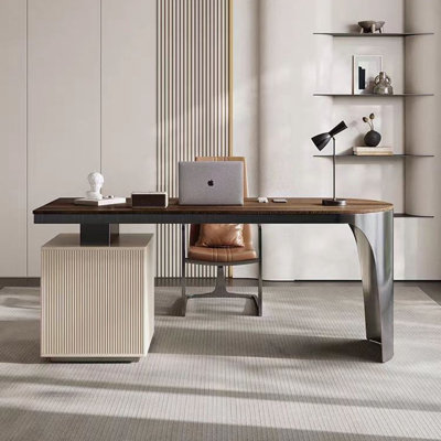 Rectangular Manufactured Wood with 2 drawers desk
