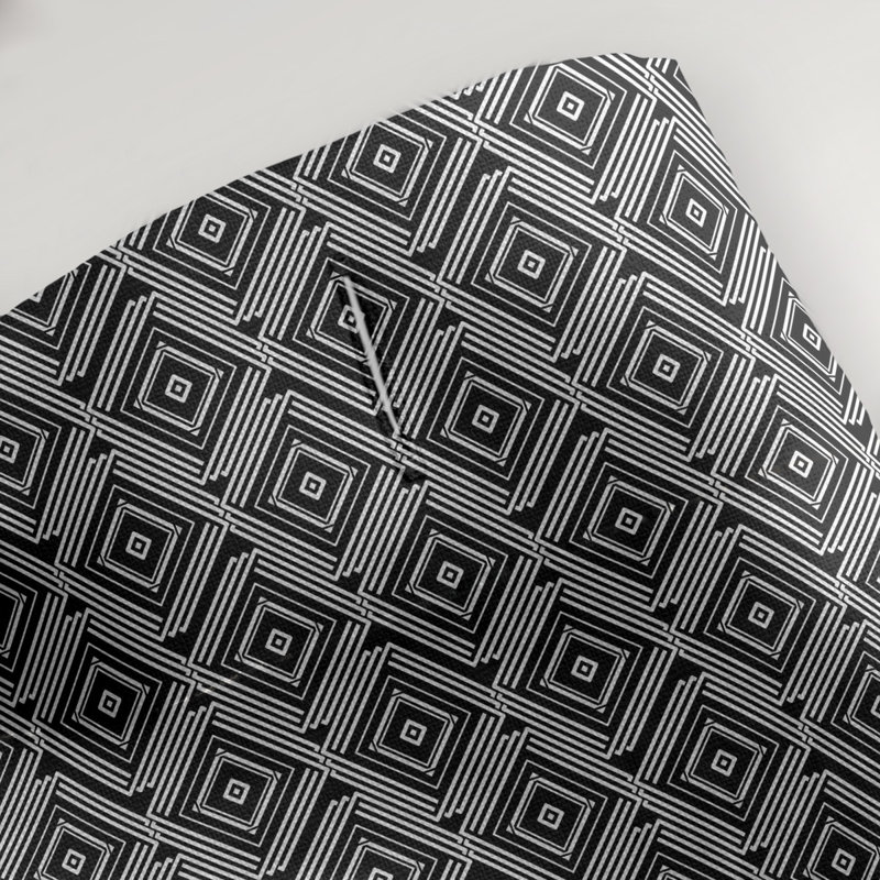 Rideau de douche simple Maze Square, Noir / Blanc